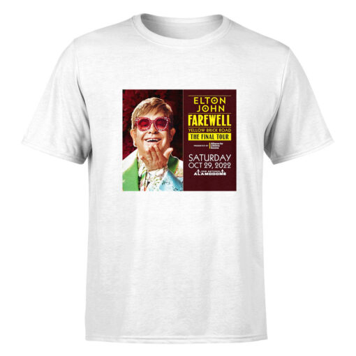 Elton John The Final Tour 2022 Farewell Yellow Brick Road White Unisex Tshirt