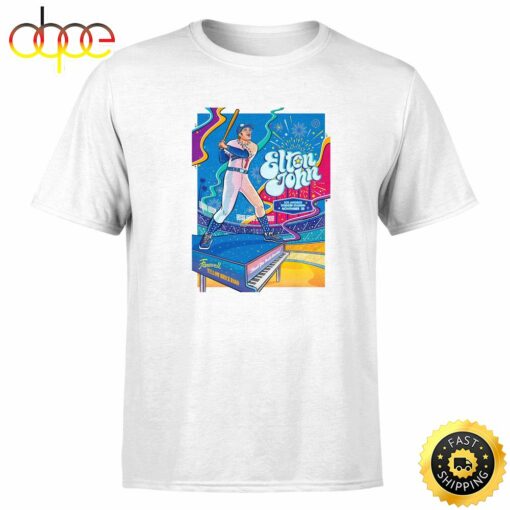 Elton John Tour 2022 November 20 Dodger Stadium Unisex White T-shirt