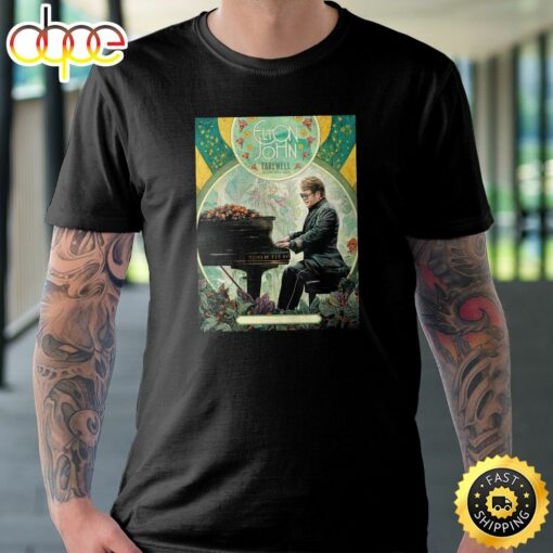 Elton John Tour 2022 San Antonio Fare Well Yellow Brick Road T-shirt