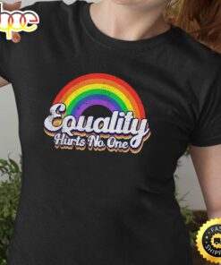 Equality Hurts No One LGBT Rainbow Retro Vintage LGBTQ Valentines Day T-shirt