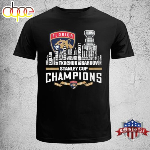 Florida Panthers Stanley Cup Champions 2023-2024 The City Skyline T-Shirt