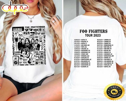 Foo Fighters Tour 2023 – 2024 T-Shirt, Music Tour Shirt