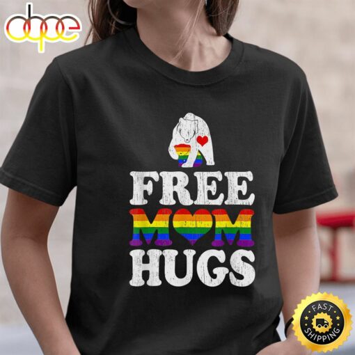 Free Mom Hugs Mama Bear For Pride Month LGBT Valentines Day T-shirt