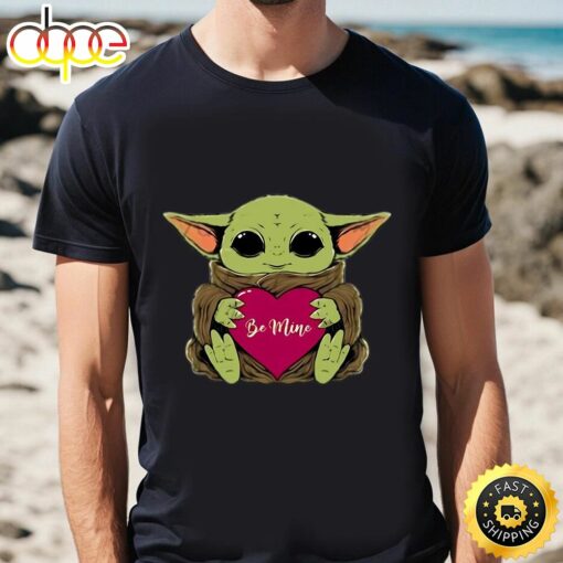 Funny Baby Yoda Hug Love Heart Be Mine Valentine’s Day T-Shirt