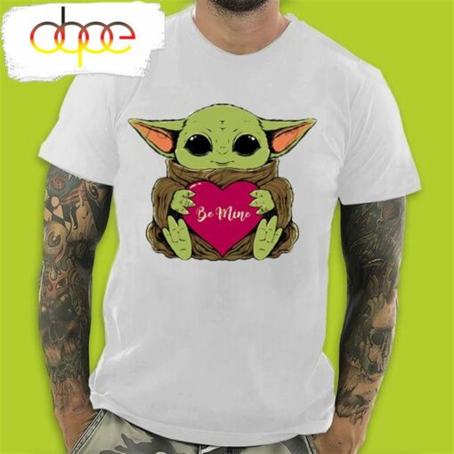 Funny Baby Yoda Hug Love Heart Be Mine Valentine’s Day T-Shirt