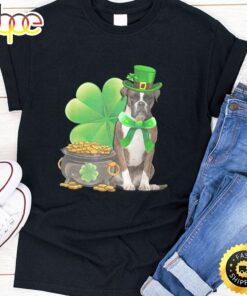 Funny Boxer Dog Shamrock Irish Saint St Patrick Day T-Shirt