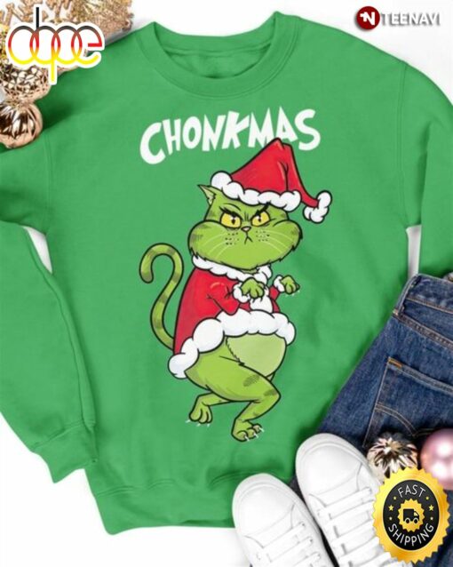 Funny Grinch Cat Shirt, Chonkmas