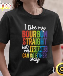 Funny Pride Shirt LGBT Ally Gift Bourbon Straight Friends Premium Valentines Day T-shirt