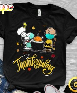 Funny Snoopy And Charlie Brown Happy Thanksgiving Quarantine Tshirt