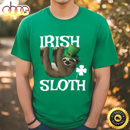 Funny St Patricks Day Sloth Shirt Irish Sloth T-Shirt Kids