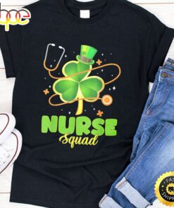 Funny Stethoscope Shamrock Nurse Squad St Patrick Day Women T-Shirt
