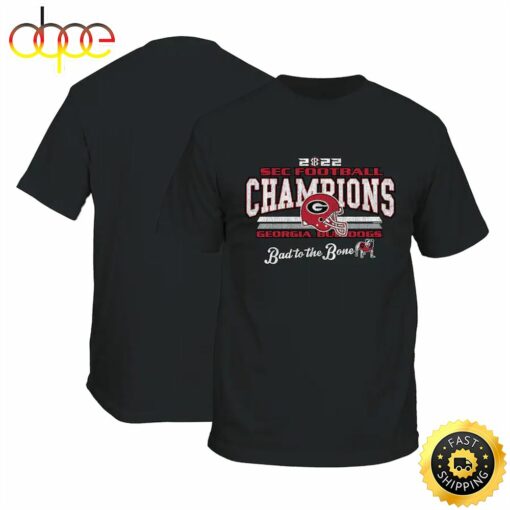 Georgia Bulldogs 2022 Sec Football Conference Champions Stripes T-shirt