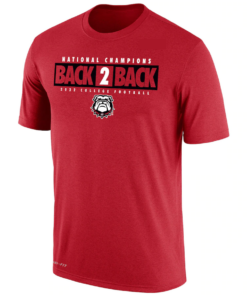 Georgia Bulldogs Back To Back College Football Playoff National Champions Local Performance T-Shirt