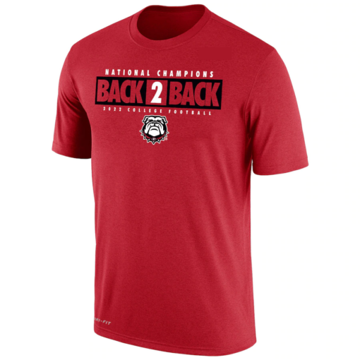 Georgia Bulldogs Back To Back College Football Playoff National Champions Local Performance T-Shirt