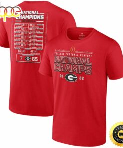 Georgia Bulldogs College Football Playoff 2022 National Champions Schedule T-Shirt