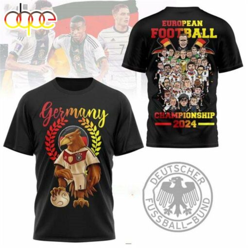 Germany European Football Championship 2024 Black T-Shirt