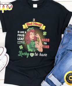 Ginger St Patrick Day Irish Women Lucky Redhead Shamrock T-Shirt