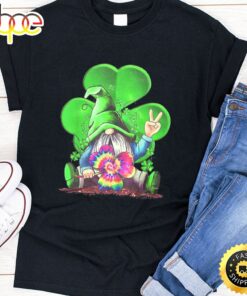 Gnome Tie Dye Shamrock St Patricks Day Gnome For Women Kids T-Shirt