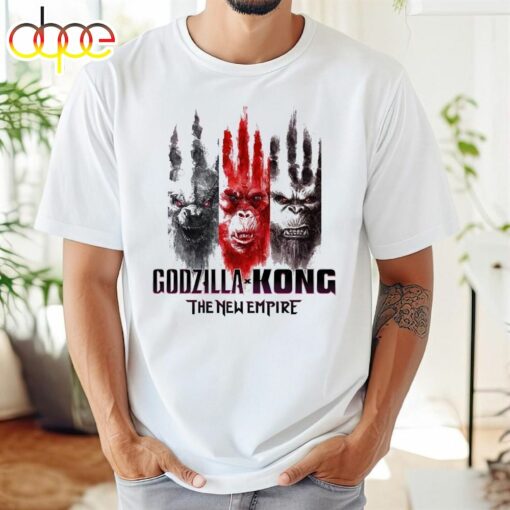 Godzilla X Kong The New Empire 2024 Unite Movie New Tee White T-Shirt