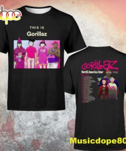 Gorillaz 2022 Tour North America Dates Unisex Black Tshirt