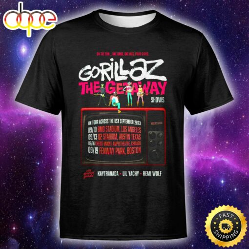 Gorillaz Announce ‘The Getaway’ Tour 2023 Unisex T-Shirt