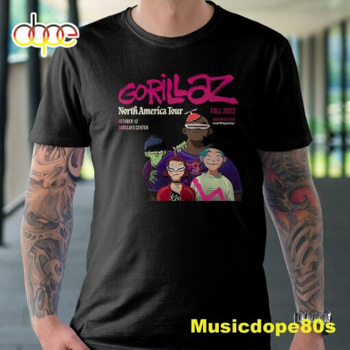 Gorillaz North America Tour Fall 2022 Black T-Shirt