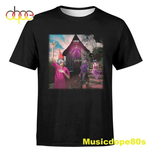 Gorillaz World Tour 2022 -2023 Music 2D  Black T-shirt