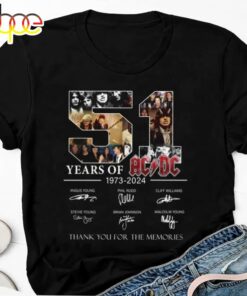 Graphic 51 Years Acdc 1973-2024 Shirt, Rock Band Acdc Tour 2024 Shirt