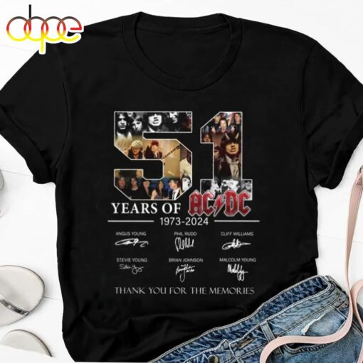 Graphic 51 Years Acdc 1973-2024 Shirt, Rock Band Acdc Tour 2024 Shirt