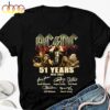Graphic 51 Years Acdc 1973-2024 Signature Acdc Rock Band Shirt Fan Gifts