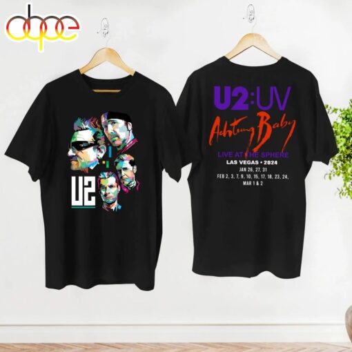 Graphic U2 Band Unisex Shirt, U2 Band Achtung Baby Live At Sphere Shirt