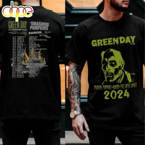 Green Day Band World Music Tour 2023 2024, The Saviors Tour shirt