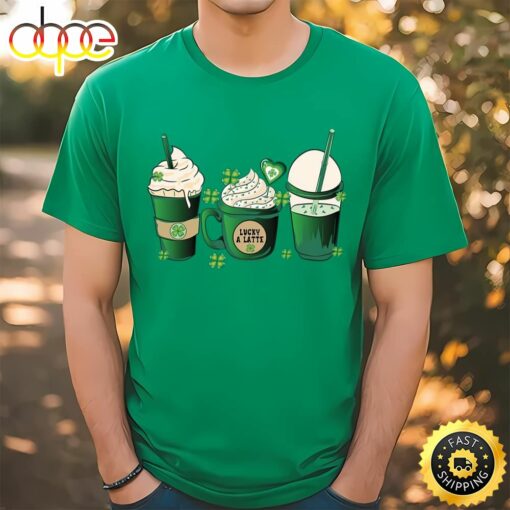 Green Irish Coffee Lucky A Latte St Patricks Day T-Shirt