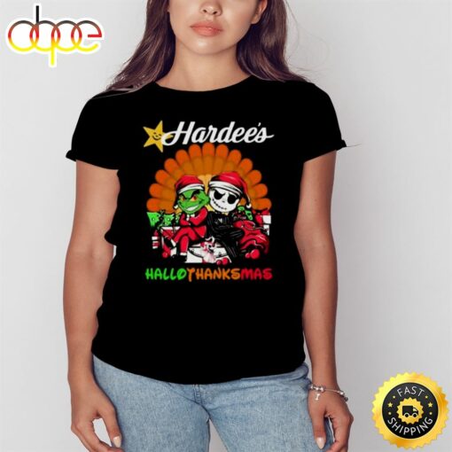 Grinch And Jack Skellington Hardee’s Hallothanksmas 2023 Shirt