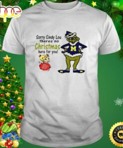 Grinch Michigan Wolverines Sorry Cindy Lou Theres No Christmas Here For You Shirt