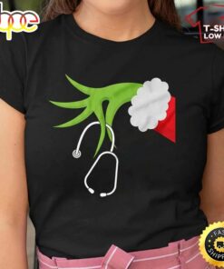 Grinch Nurse Stethoscope Christmas Grinchmas T-Shirt