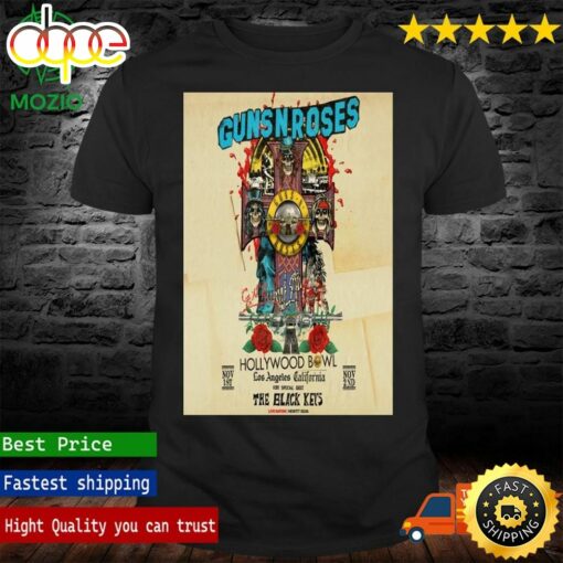 Guns N’ Roses The Hollywood Bowl November 2023 Los Angeles Poster Shirt