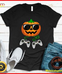 Halloween Jack O Lantern Gamer Boys Kids Men Funny Halloween T-Shirt