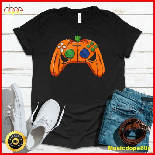 Halloween Jack O Lantern Gamer Funny Video Games Boys Kids T-Shirt