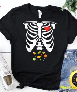 Halloween Skeleton Rib Cage Halloween Candy Kids Toddler T-Shirt