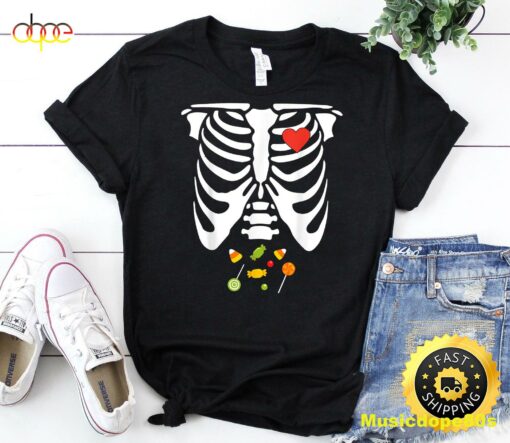 Halloween Skeleton Rib Cage Halloween Candy Kids Toddler T-Shirt