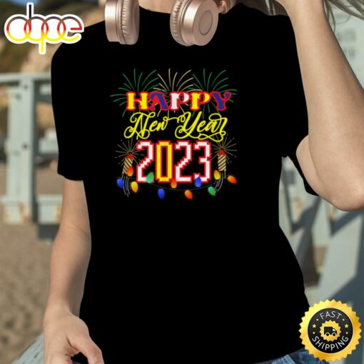 Happy New Year 2023 Pixelated Design Unisex Basic T-shirt