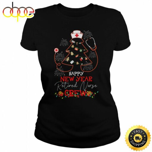 Happy New Year Retired Nurse Crew Reindeer Nurse Christmas Unisex Basic T-shirt