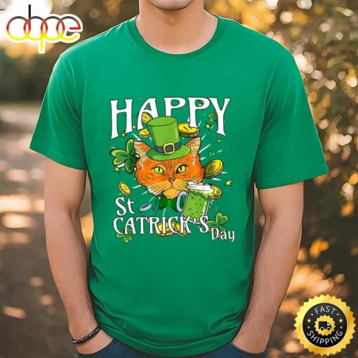 Happy St Catricks Day Lucky Cat Shirt