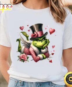 Happy Valentine Grinch With Rose Shirt