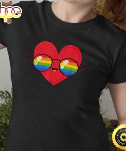 Happy Valentine’s Gay Cute Valentine Day Pride LGBT Gift Valentines Day Black T-shirt