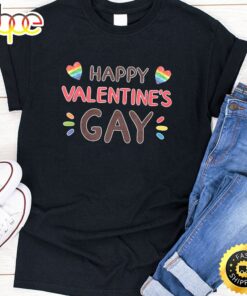 Happy Valentine’s Gay Cute Valentine Day Pride LGBT Gift Valentines Day T-shirt