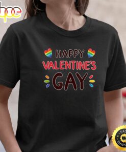Happy Valentine’s Gay Cute Valentine Day Pride LGBT Gift Valentines Day T-shirt Unisex