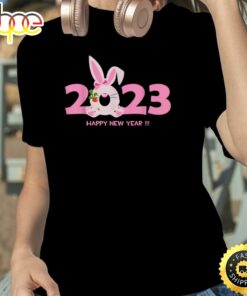 Happy new year 2023 cartoon rabbit zodiac greeting Unisex Basic T-shirt