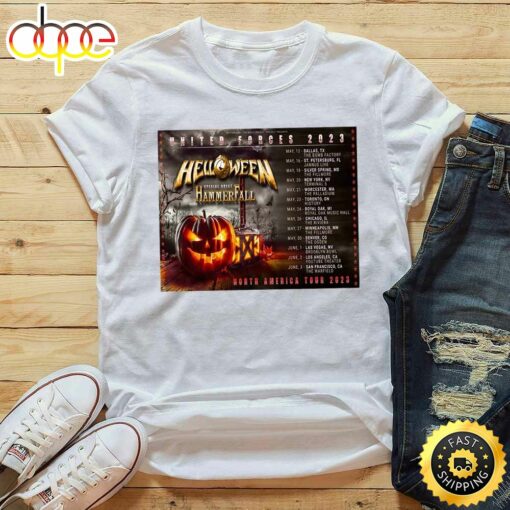 Helloween Hammer Fall North America Tour 2023 List Tour T-Shirt